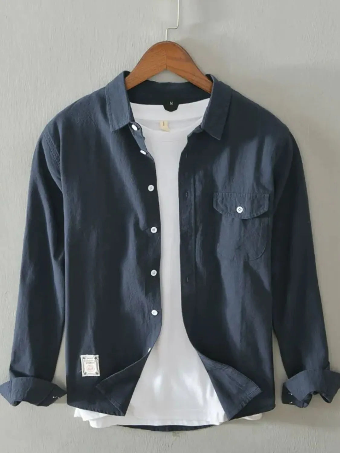 Men's Plus Size Button Up Long Sleeve Shirt