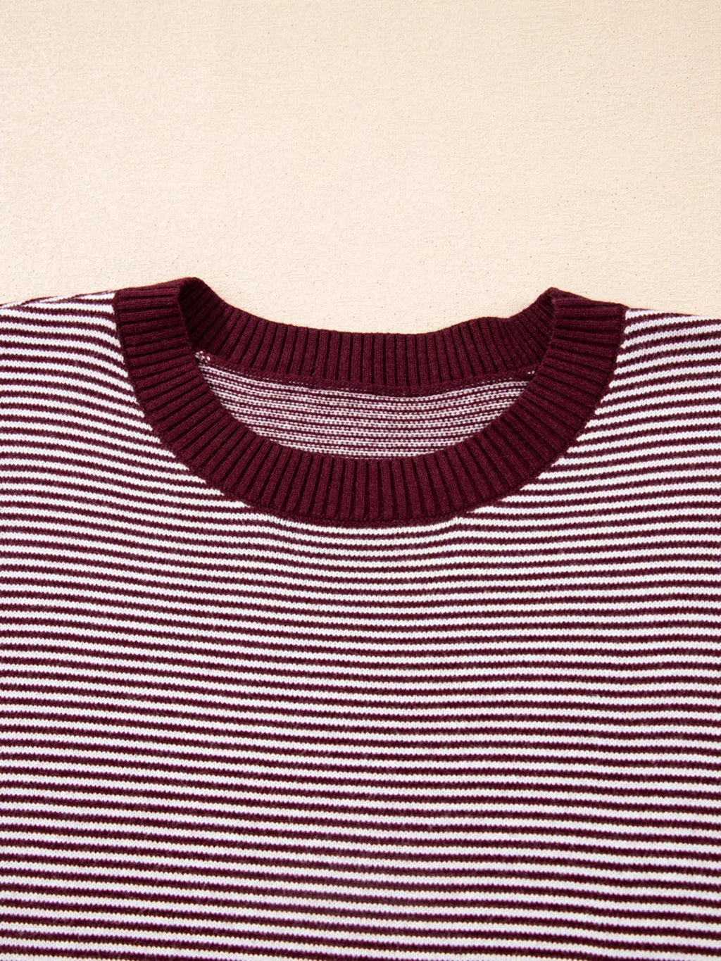 Stripe Color Block Patchwork Dolman Oversize Tunic Sweater
