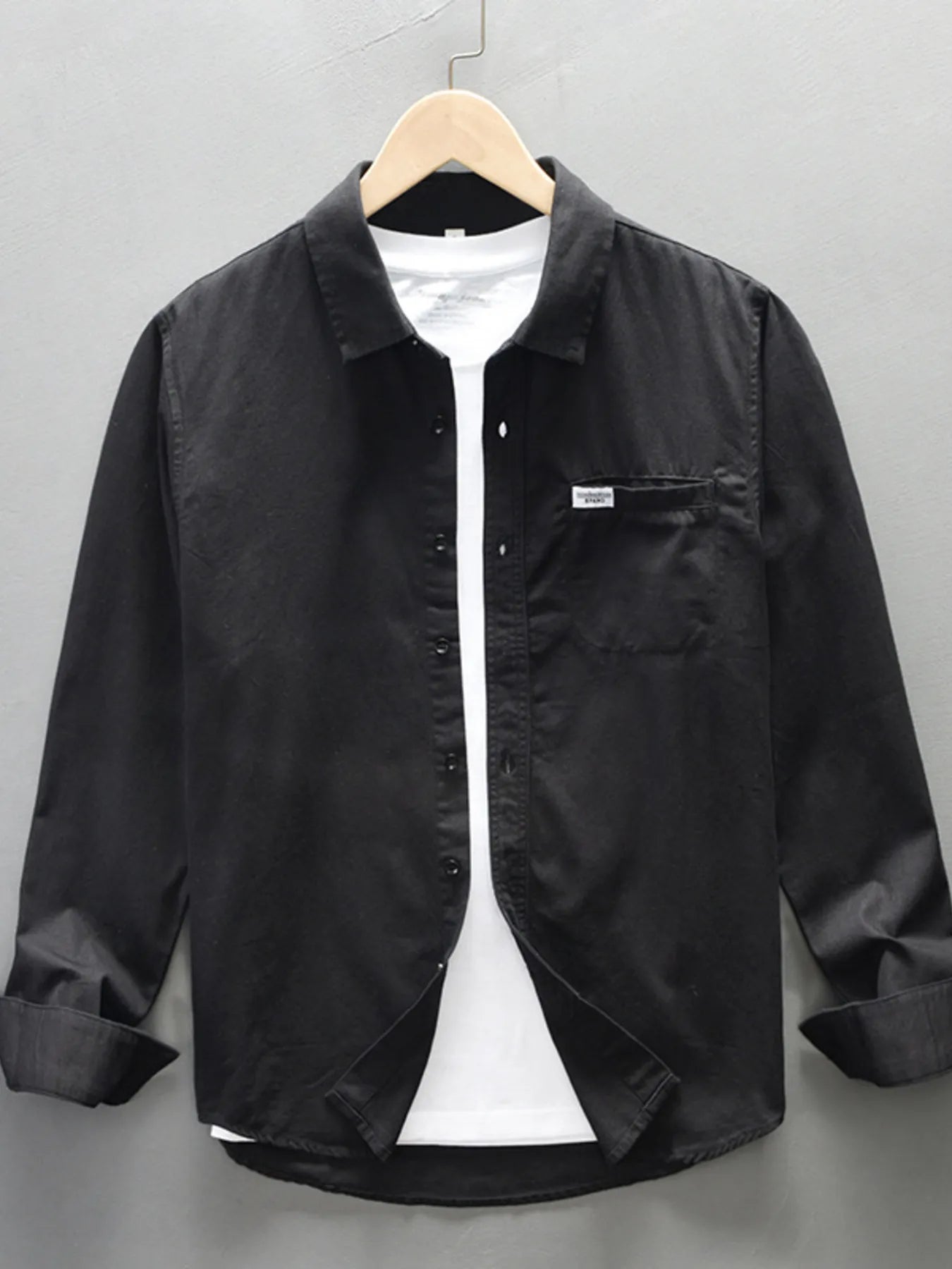 Men's Plus Size Button-Up Long Sleeve Shirt