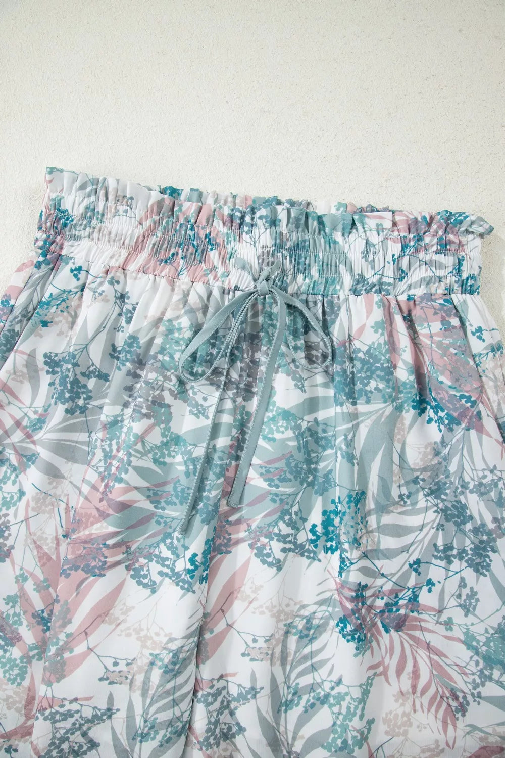 Floral Print Sleeveless Top and Wide Leg Pants Set