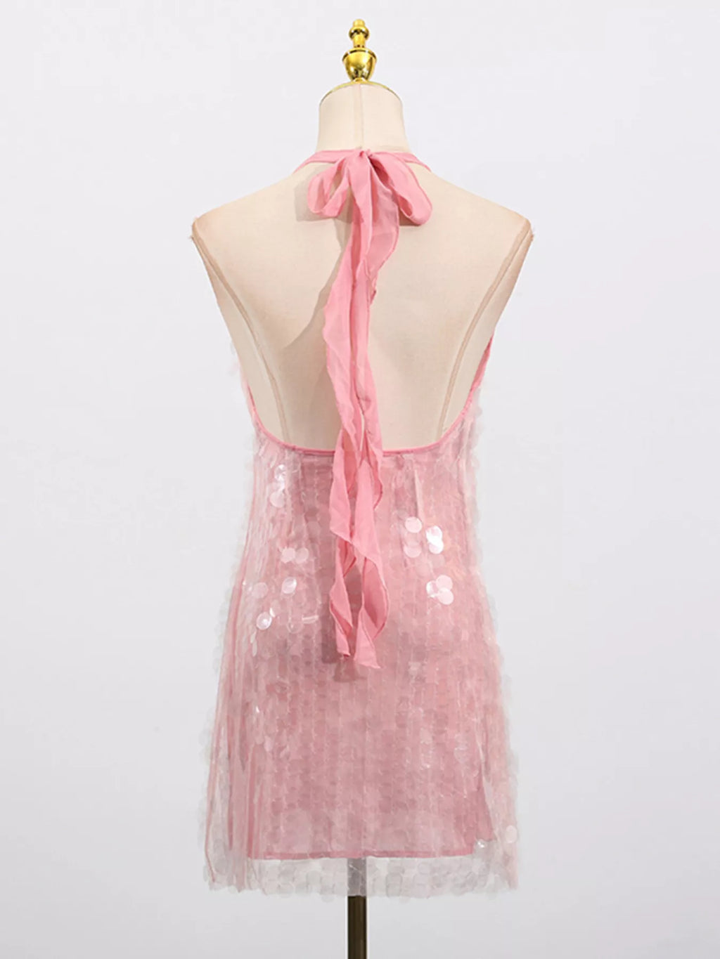 Sequin Halter Neck Mini Dress