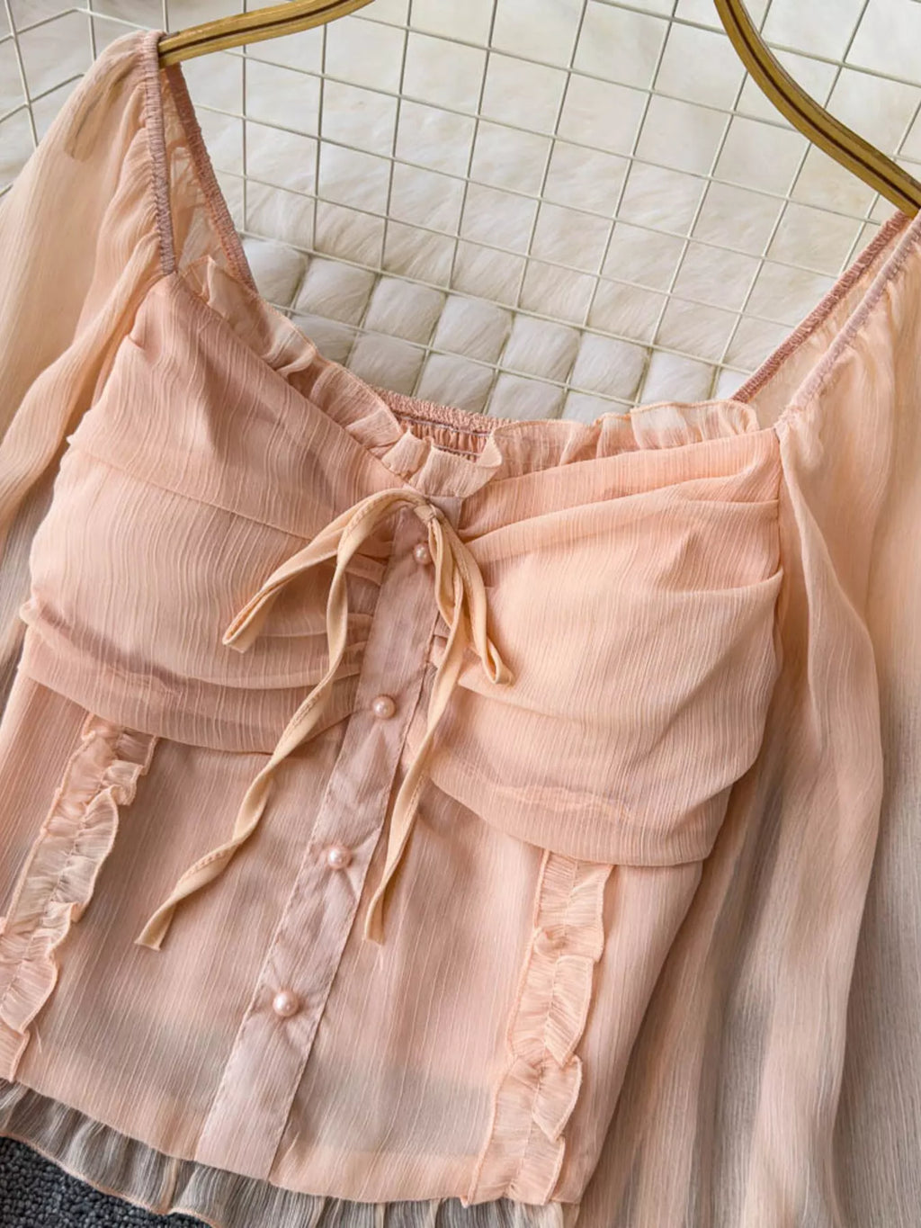 Frill Flounce Sleeve Blouse