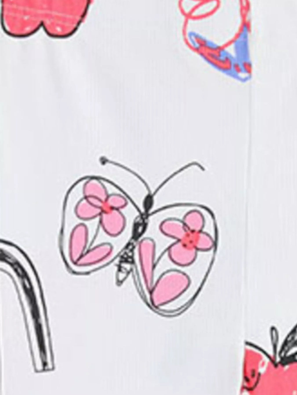 Children's Whimsical Doodle Print Flared Leggings