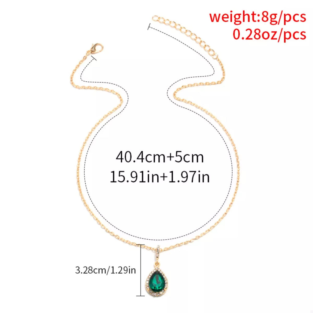 18K Gold-Plated Teardrop Pendant Necklace