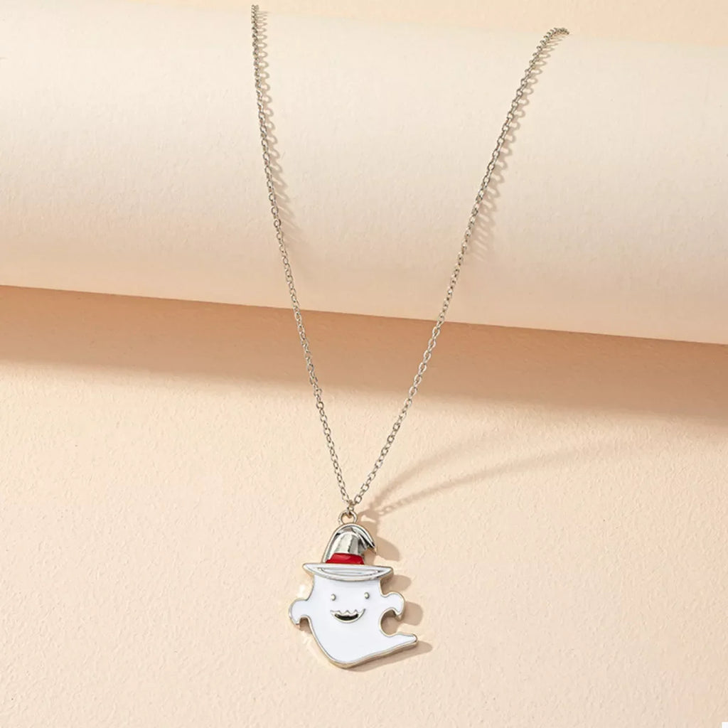 Halloween Cute Ghost Pendant Necklace