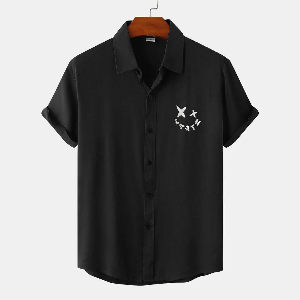 Men's Plus Size Casual Short Sleeve Button Down Shirt