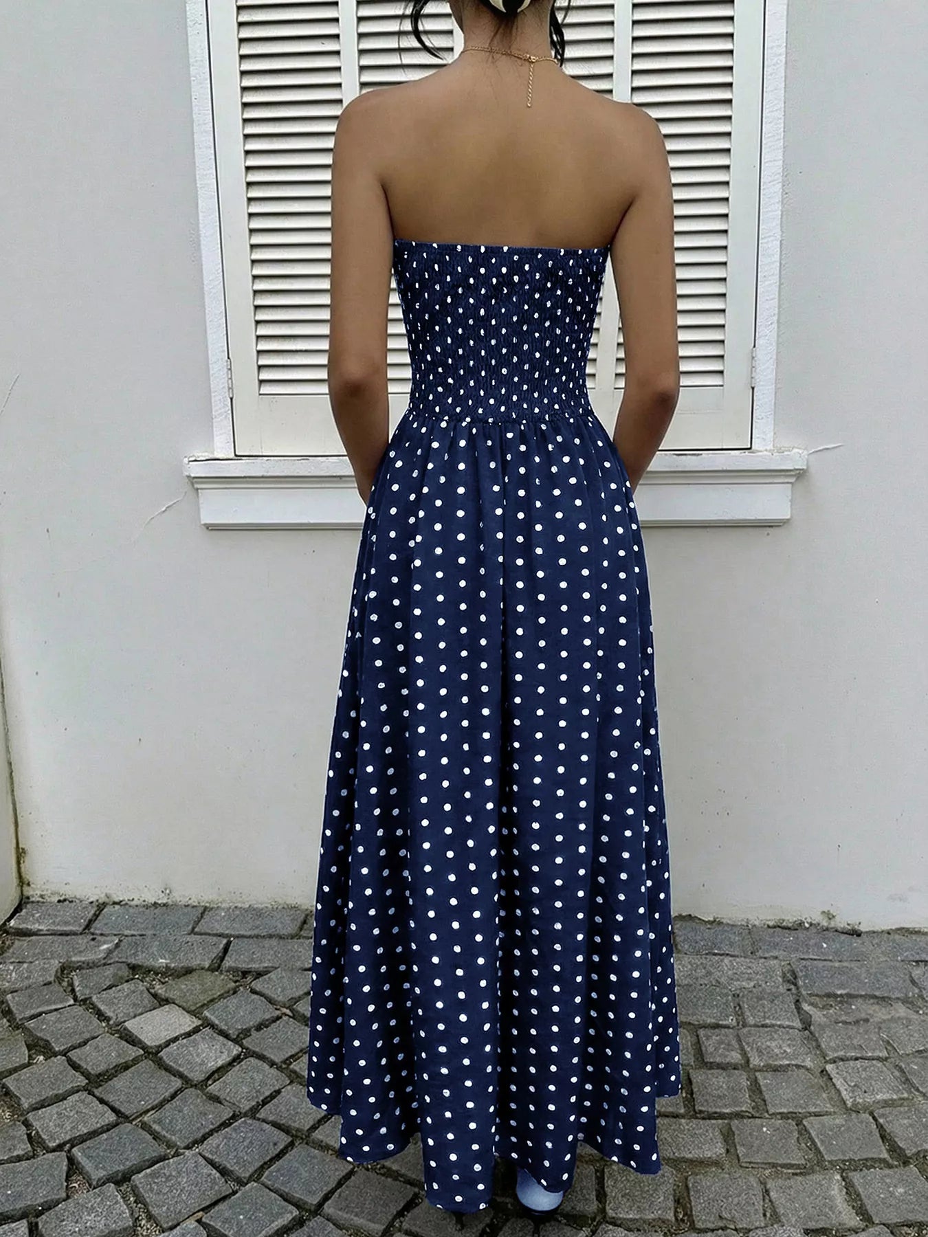 Polka Dot Tube A-Line Dress