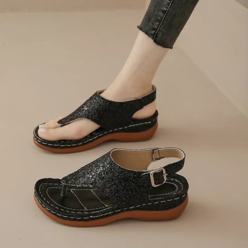 Toe Post Wedge Sandals