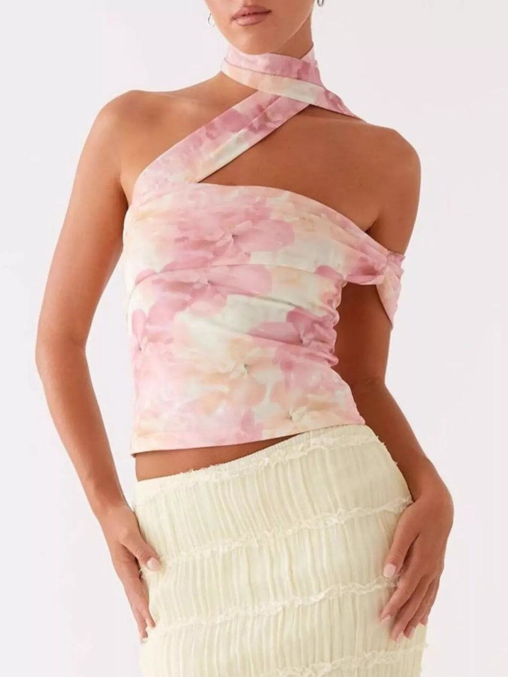 Floral Print Halter Neck Cami