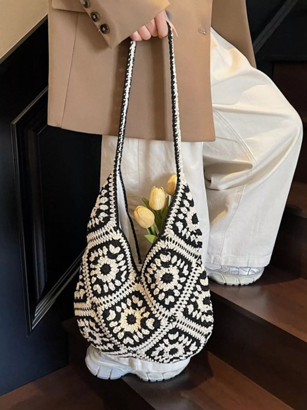 Crochet Hobo Shoulder Bag