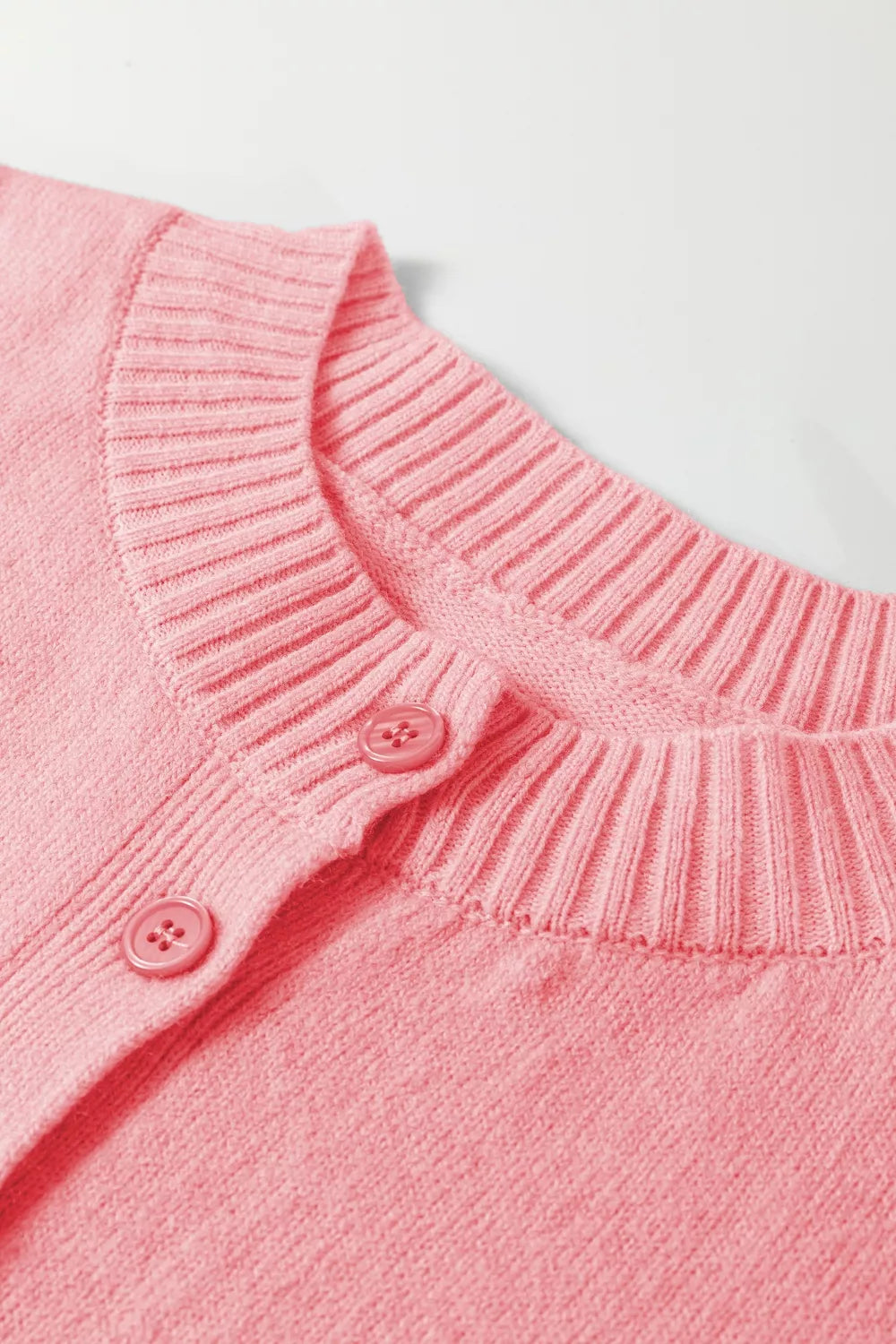 Blossom 3/4 Sleeve Boxy Knit Button Down Sweater Cardigan