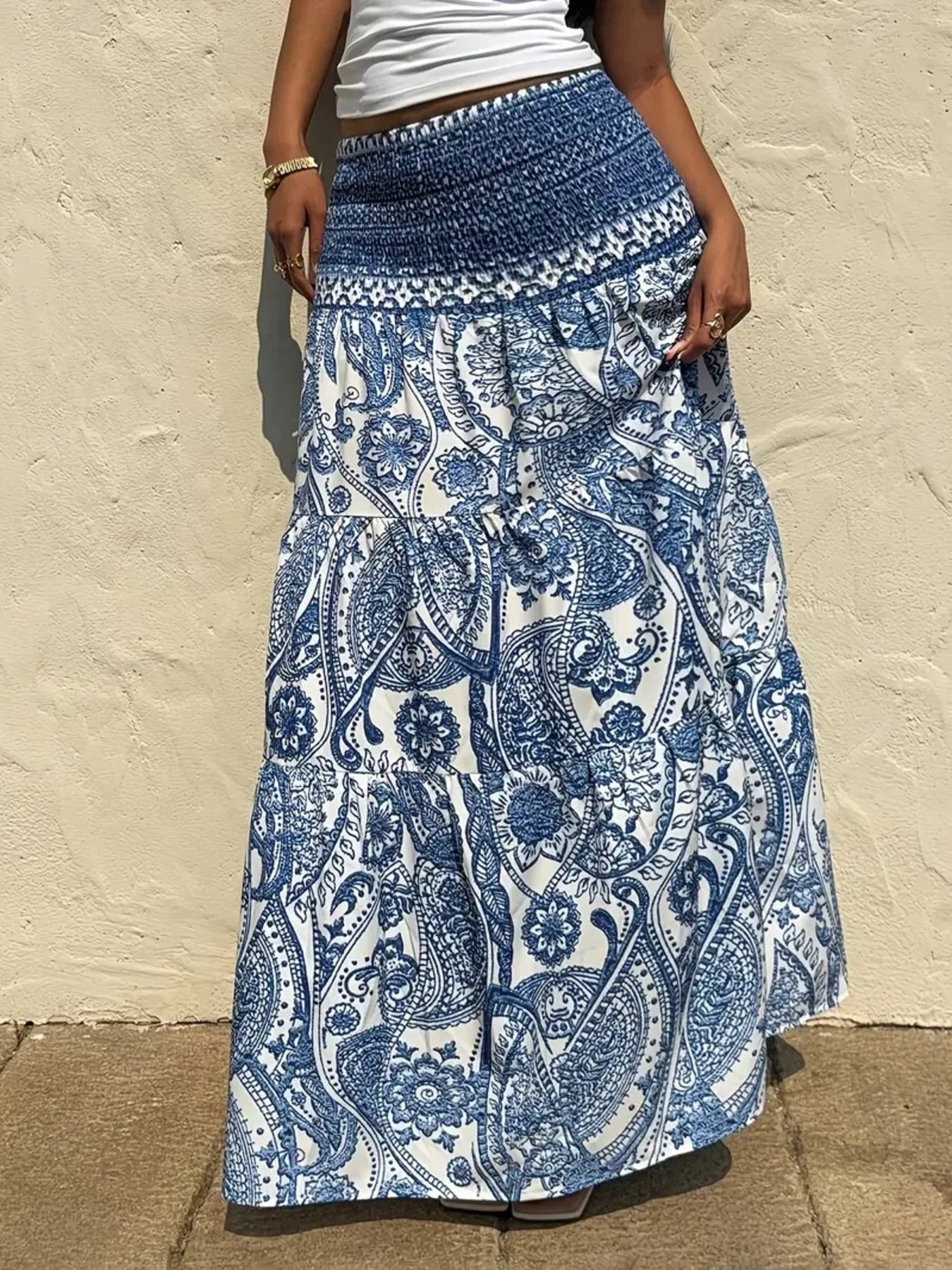 Paisley Print Maxi Skirt