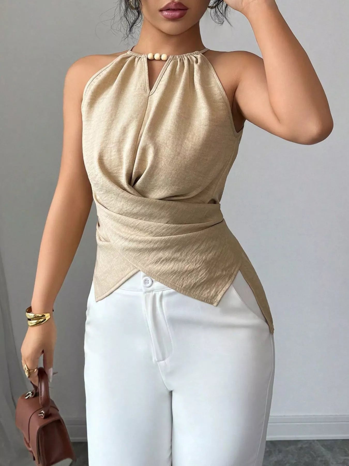 Halter Neck Crisscross Cami