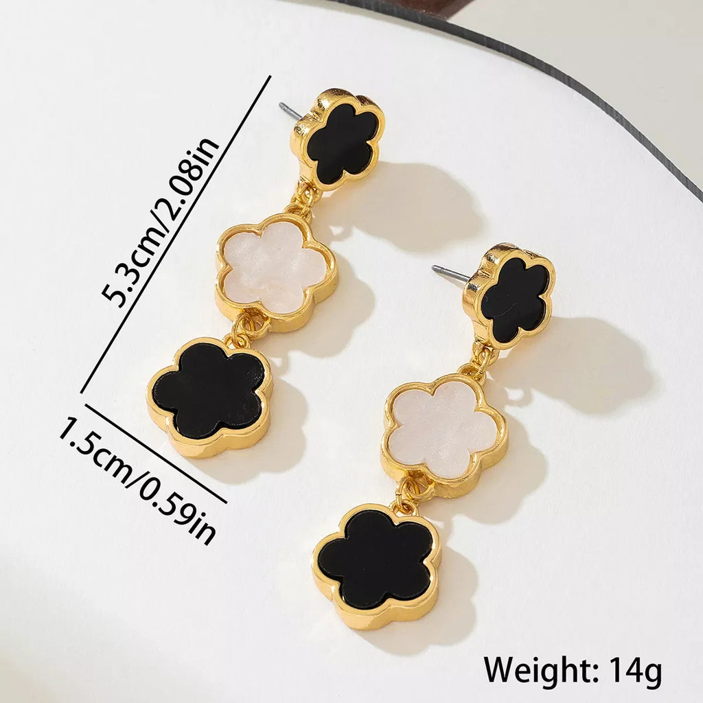 18K Gold-Plated Clover Drop Earrings