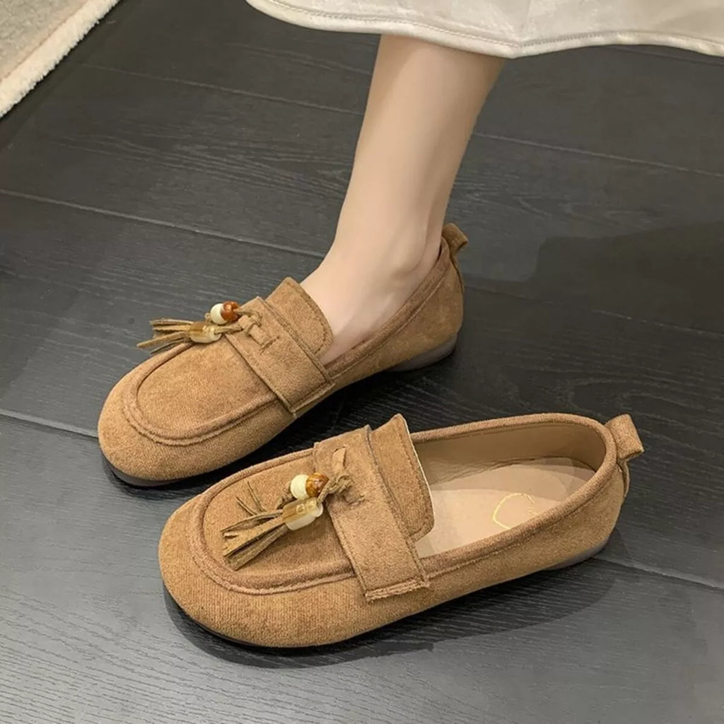 Tassel Round Toe Slip-Ons