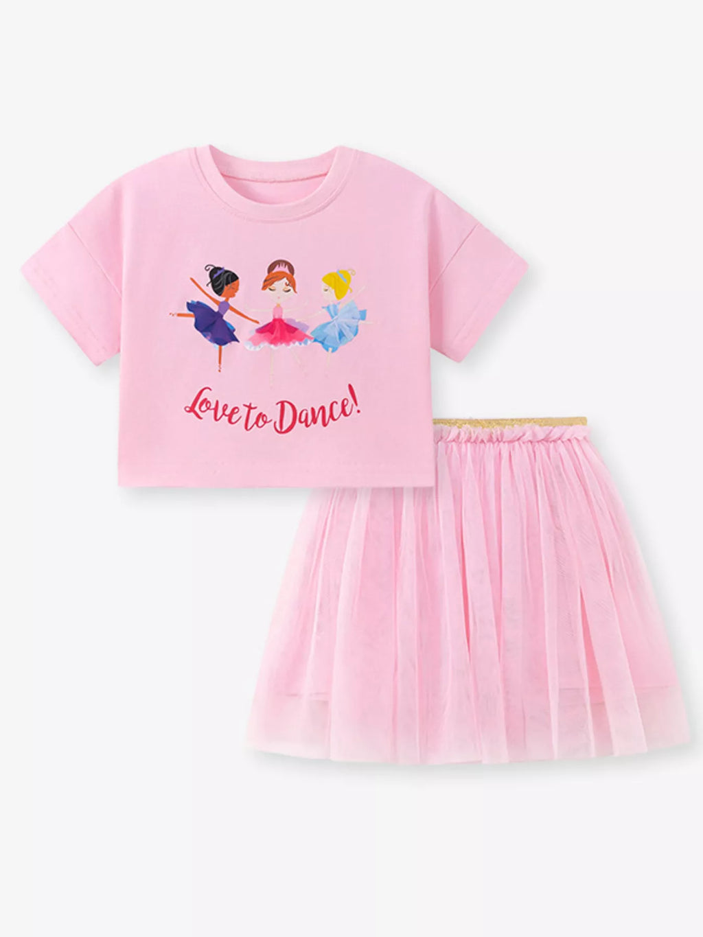 Children's Graphic T-Shirt and Skirt Set