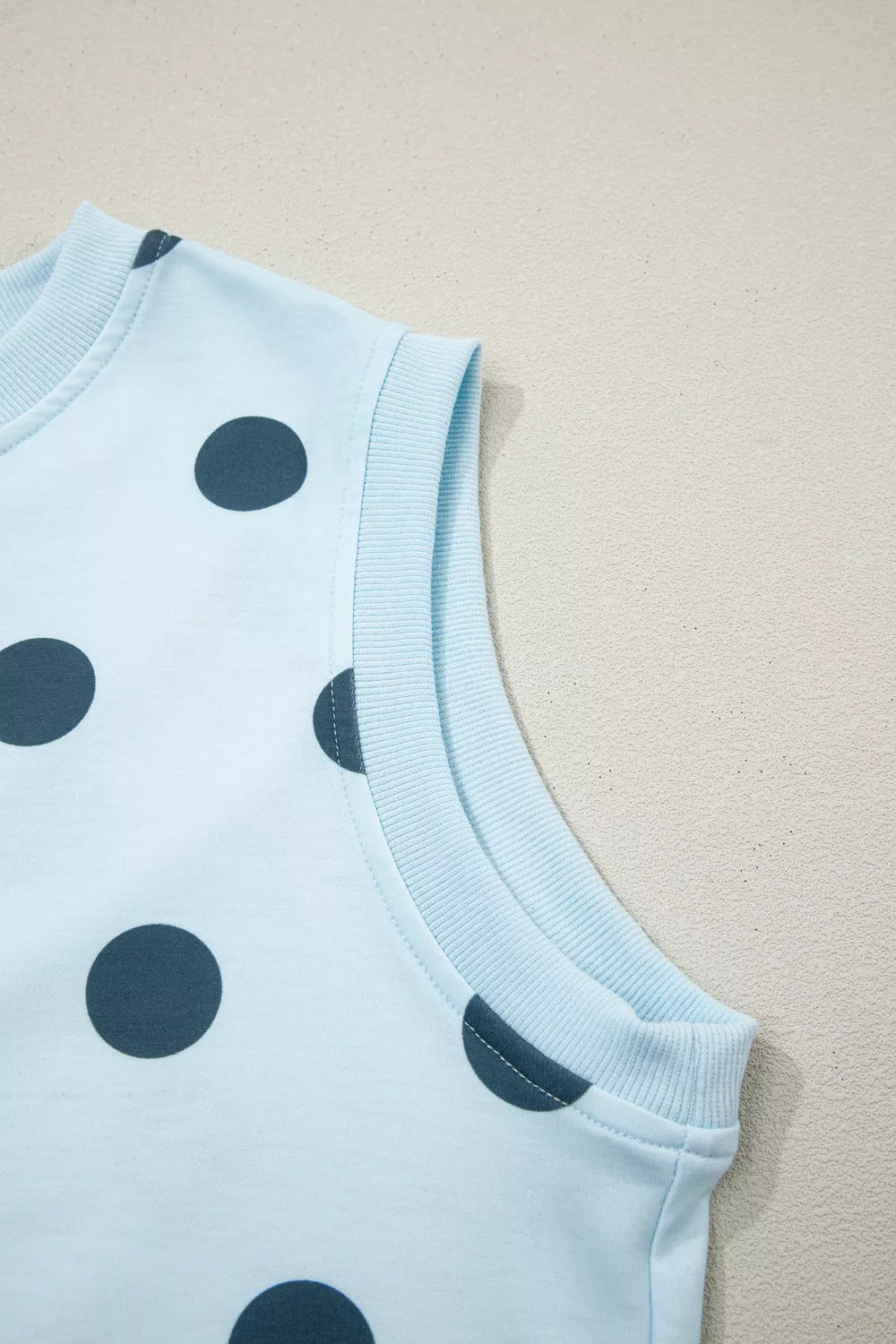 Polka Dot Sleeveless Top and Skort Casual Two-Piece Set