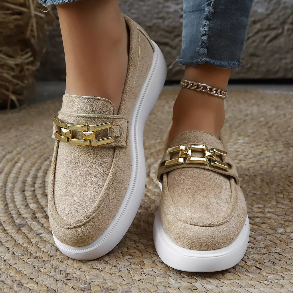 Round Toe Platform Slip-Ons
