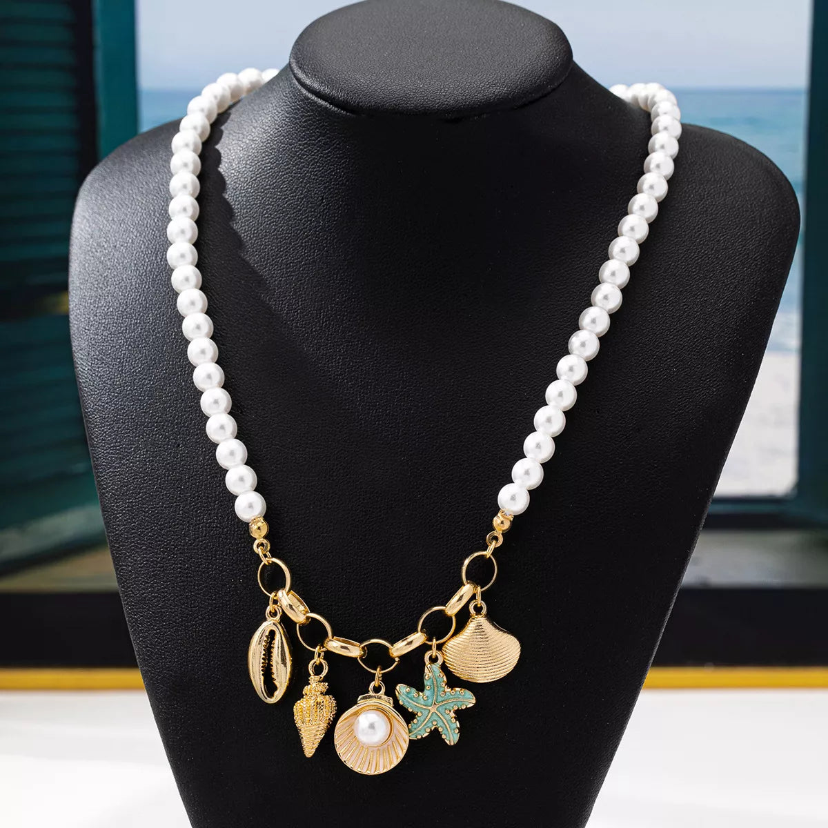 Ocean Series Charm Pearl Necklace