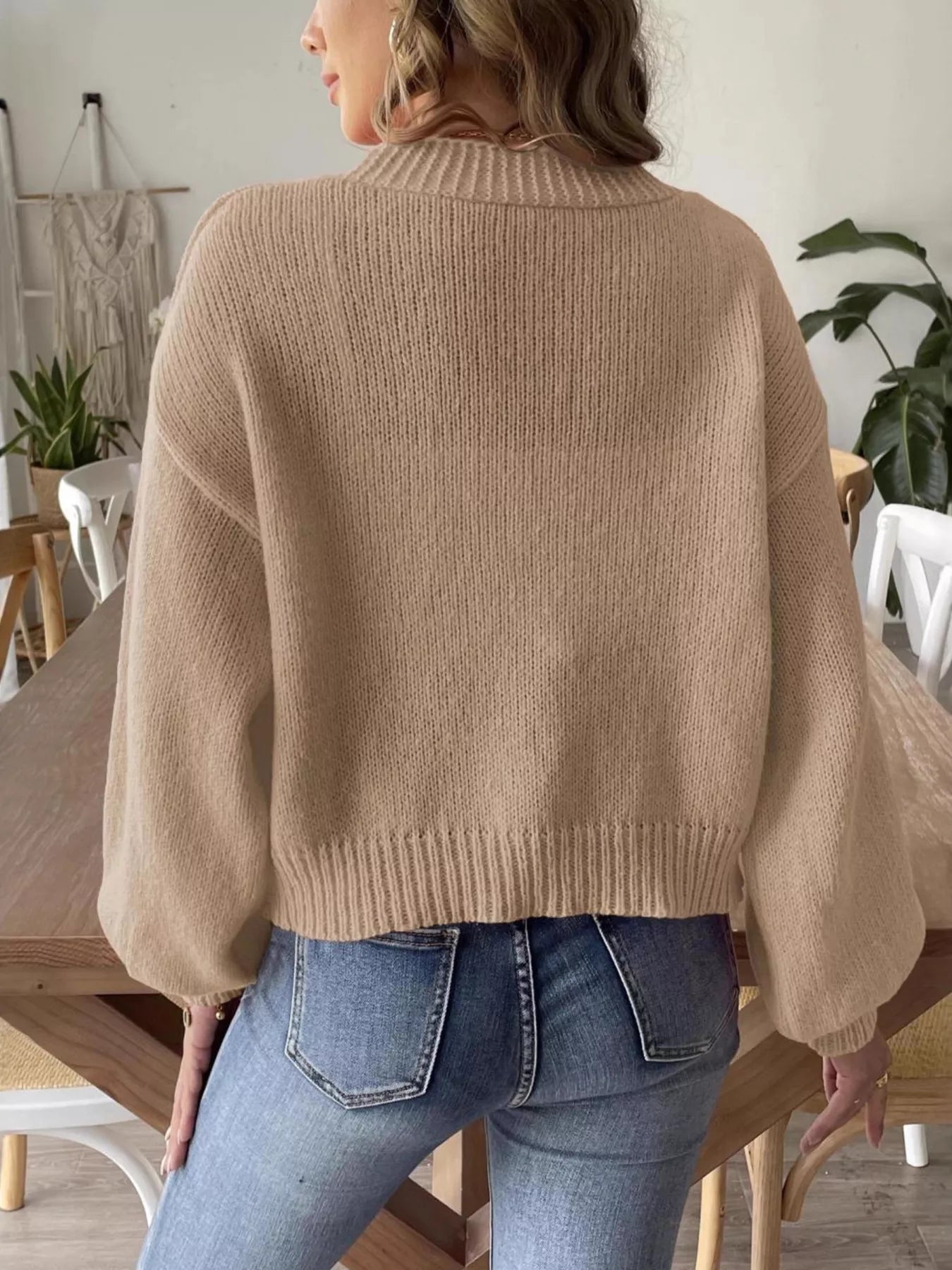 Open Front Dropped Shoulder Cardigan