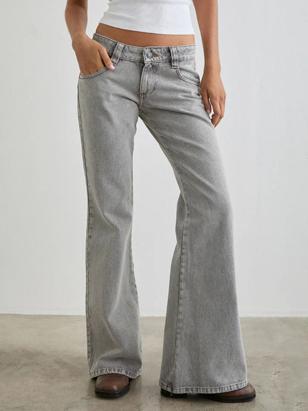 Low Rise Flare Leg Jeans
