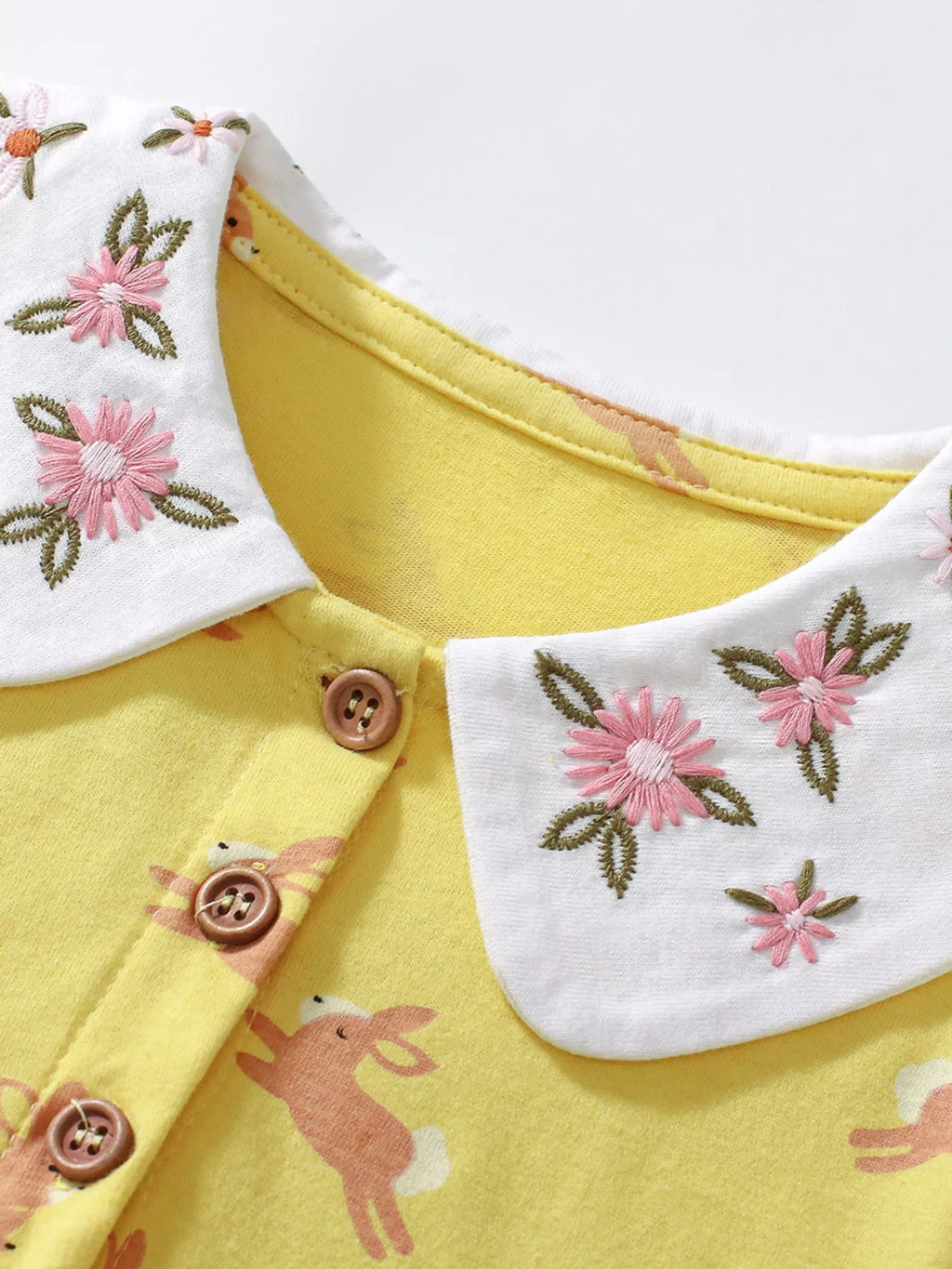 Children's Bunny Print Peter Pan Collar Dress