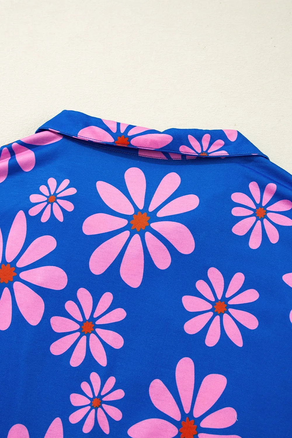 Floral Print Zip Collar Drawstring Summer Mini Dress