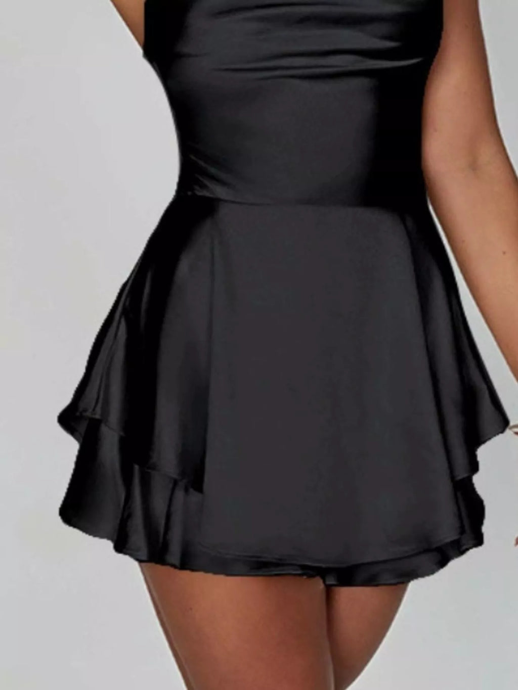 Backless Layered Ruffled Cami Dress
