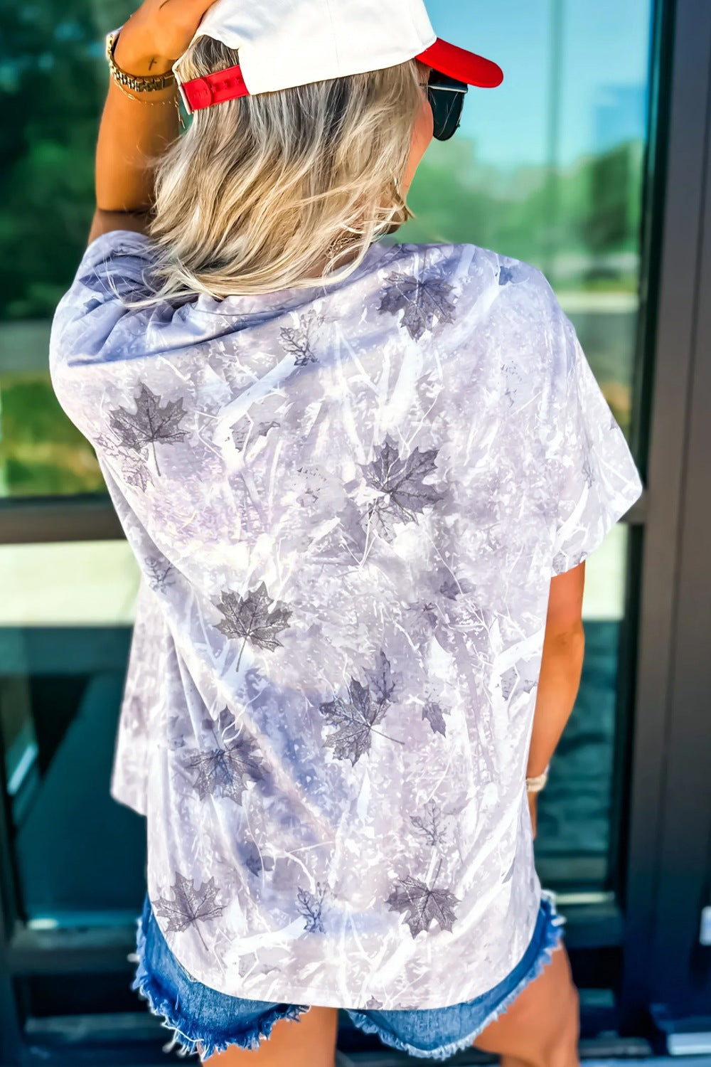 Camouflage Woodland Print Drop Shoulder Tunic Tee