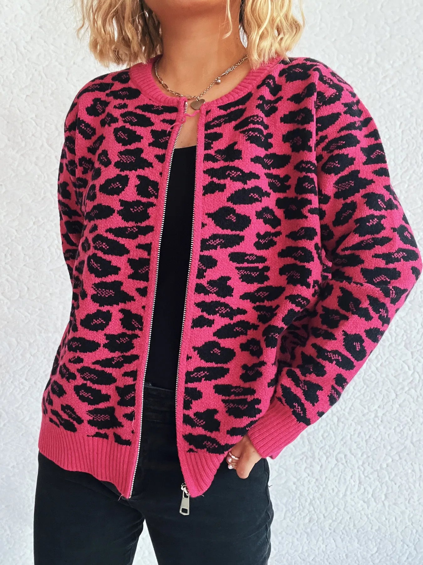 Zip Up Long Sleeve Cardigan