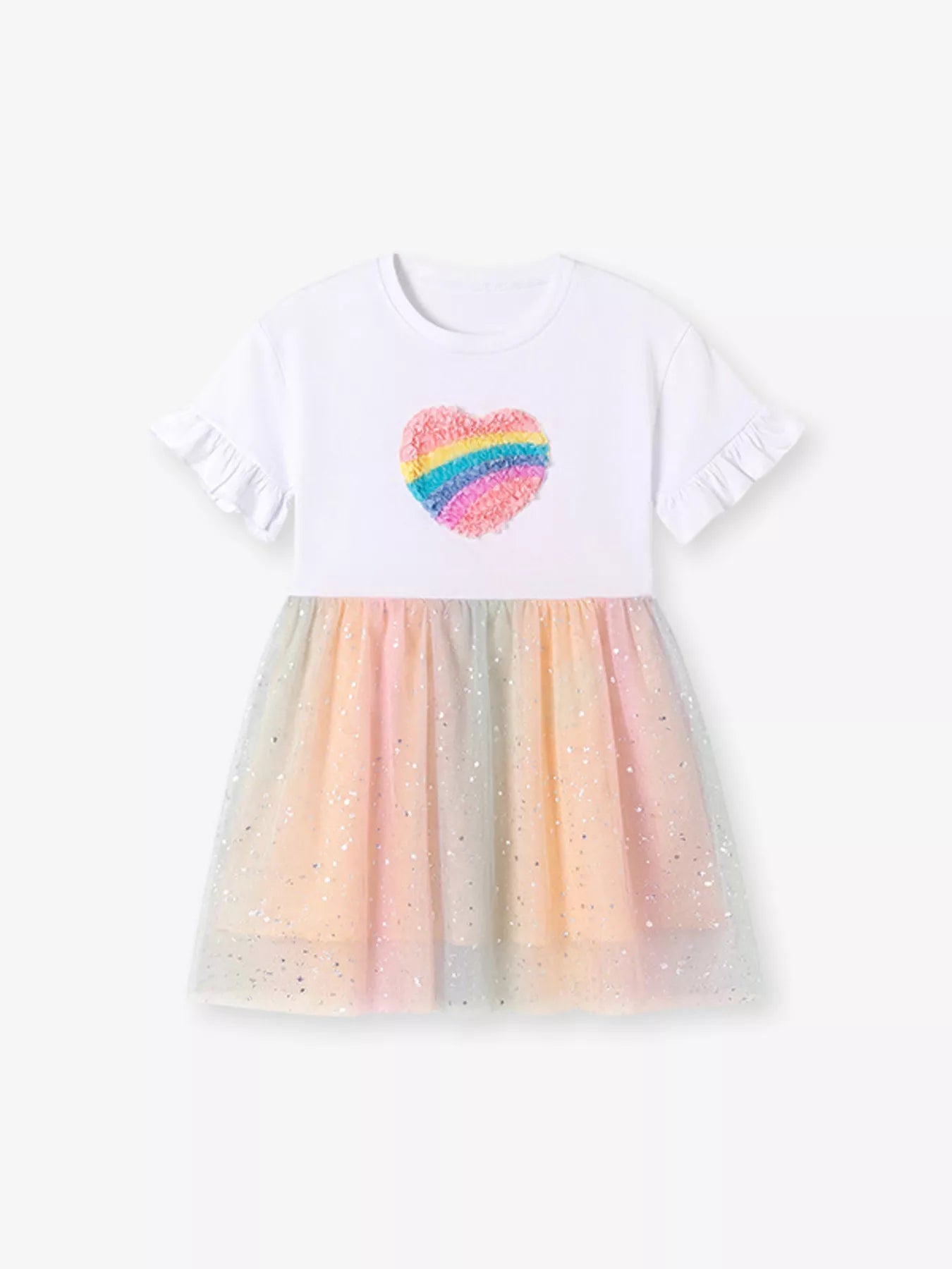 Children's Rainbow Heart Tulle Dress