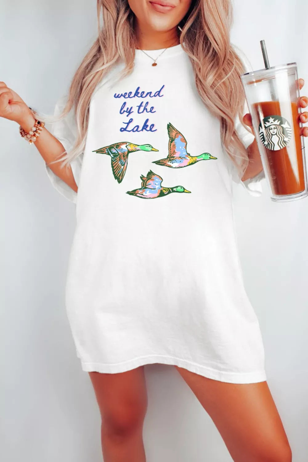 Weekend by the Lake Graphic Oversized T-Shirt