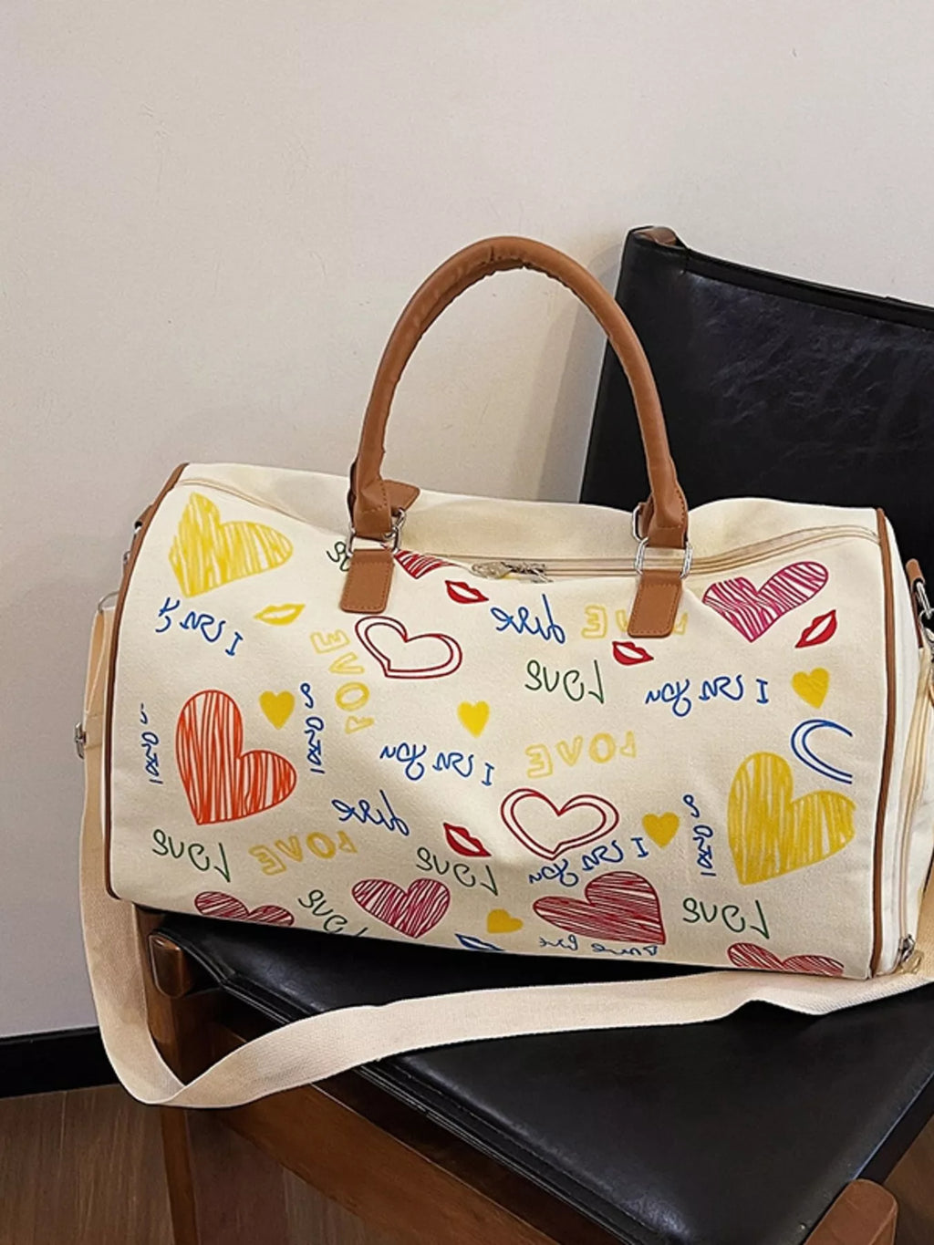 Printed Duffel Bag with Adjustable Strap