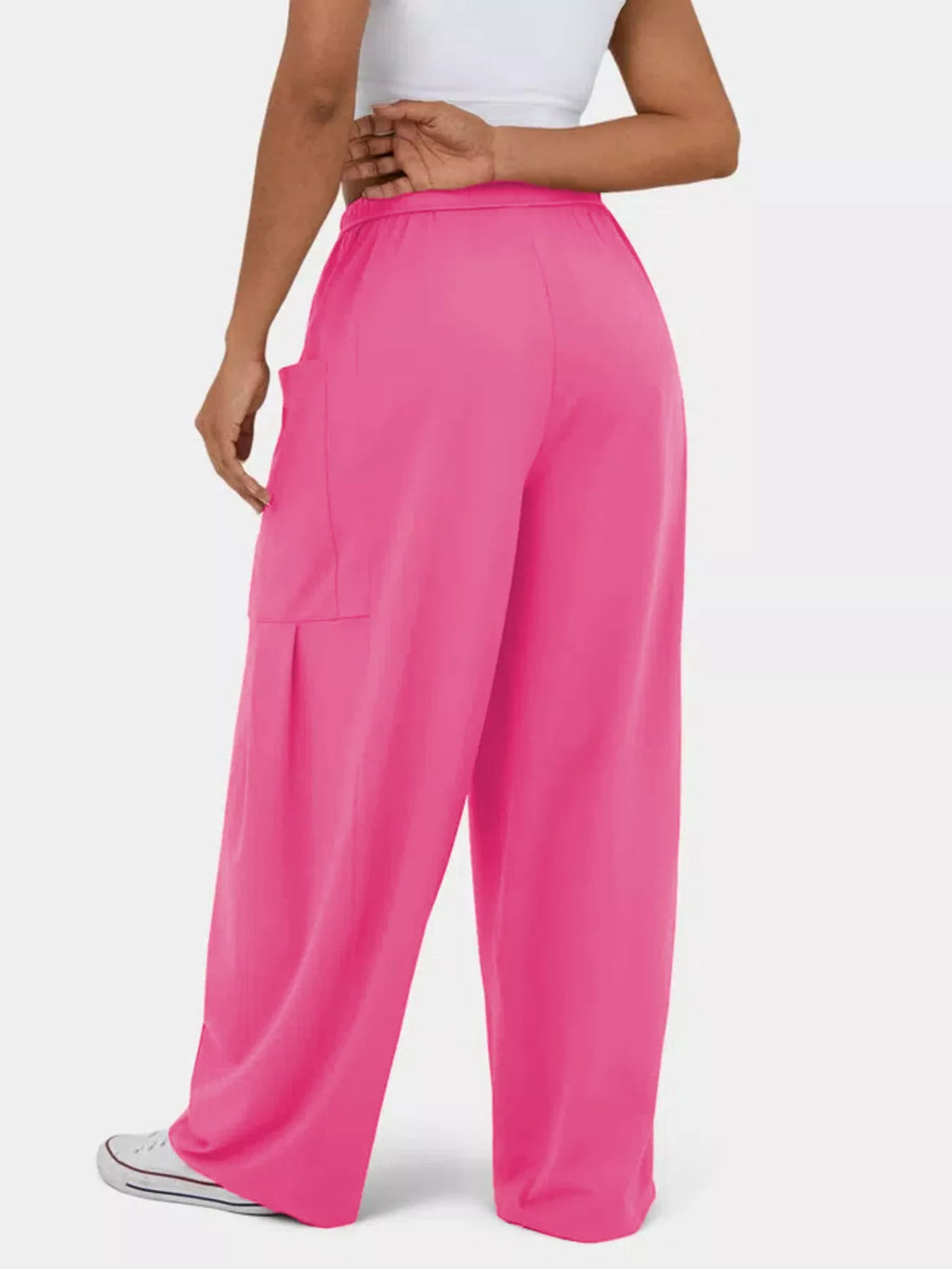 High-Waisted Drawstring Wide-Leg Pants