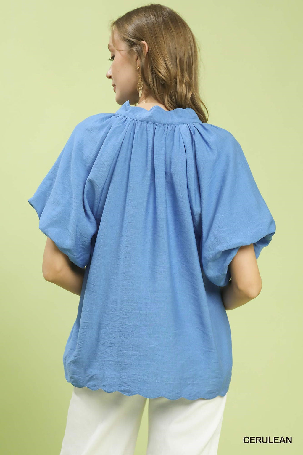 Umgee Floral Embroidered Hem Blouse