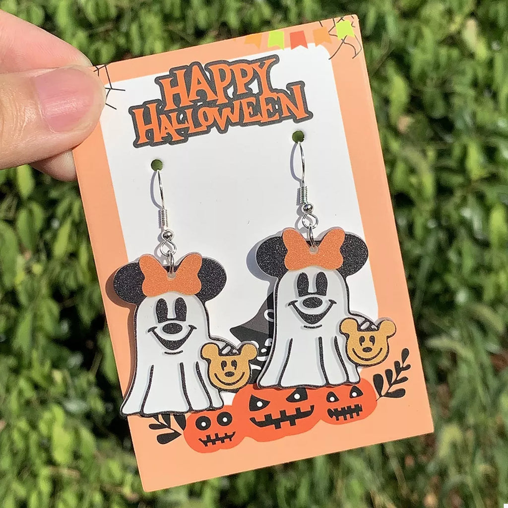 Halloween Mickey Ghost Dangle Earrings