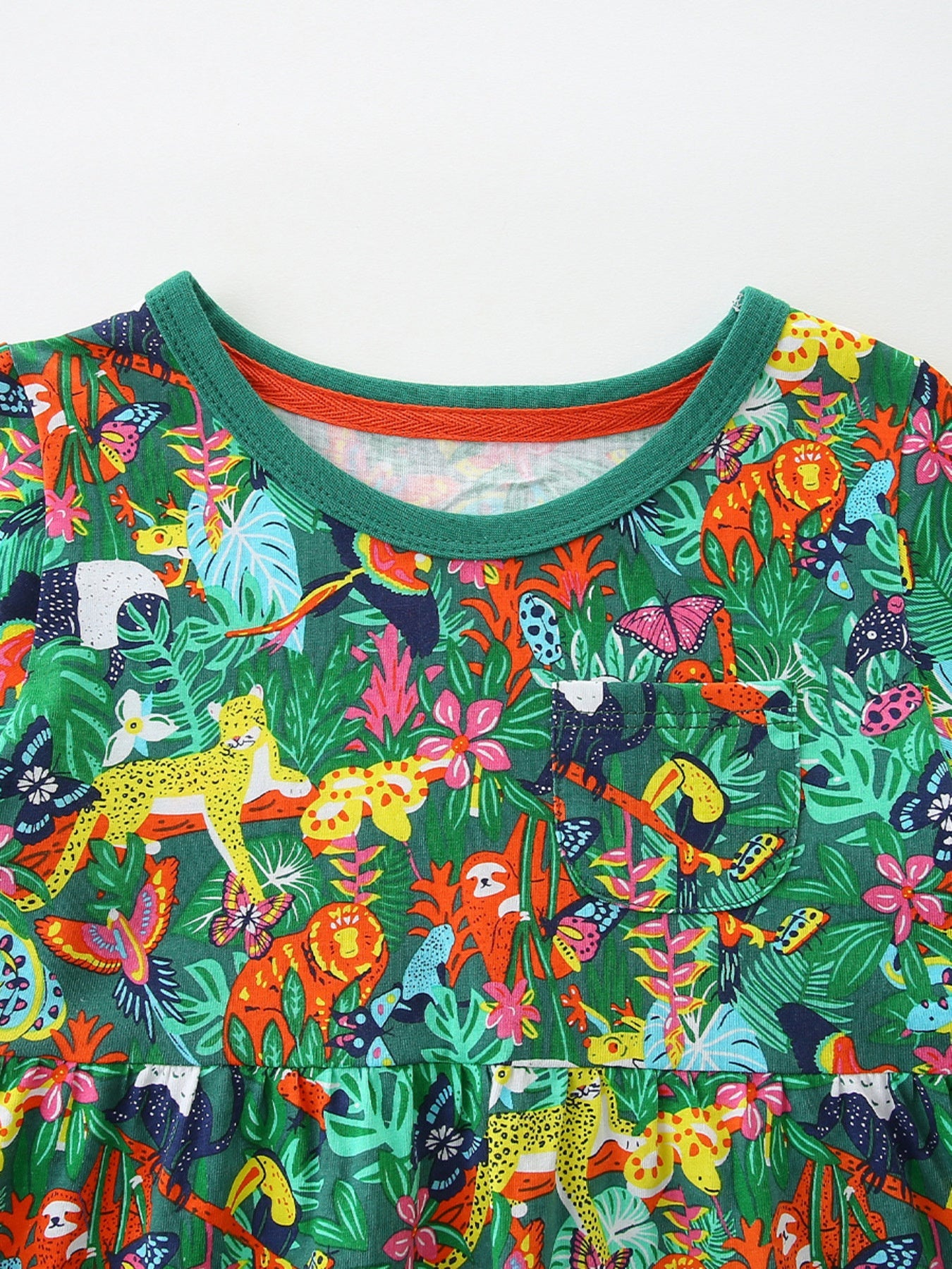Children's Printed Round Neck Dress
