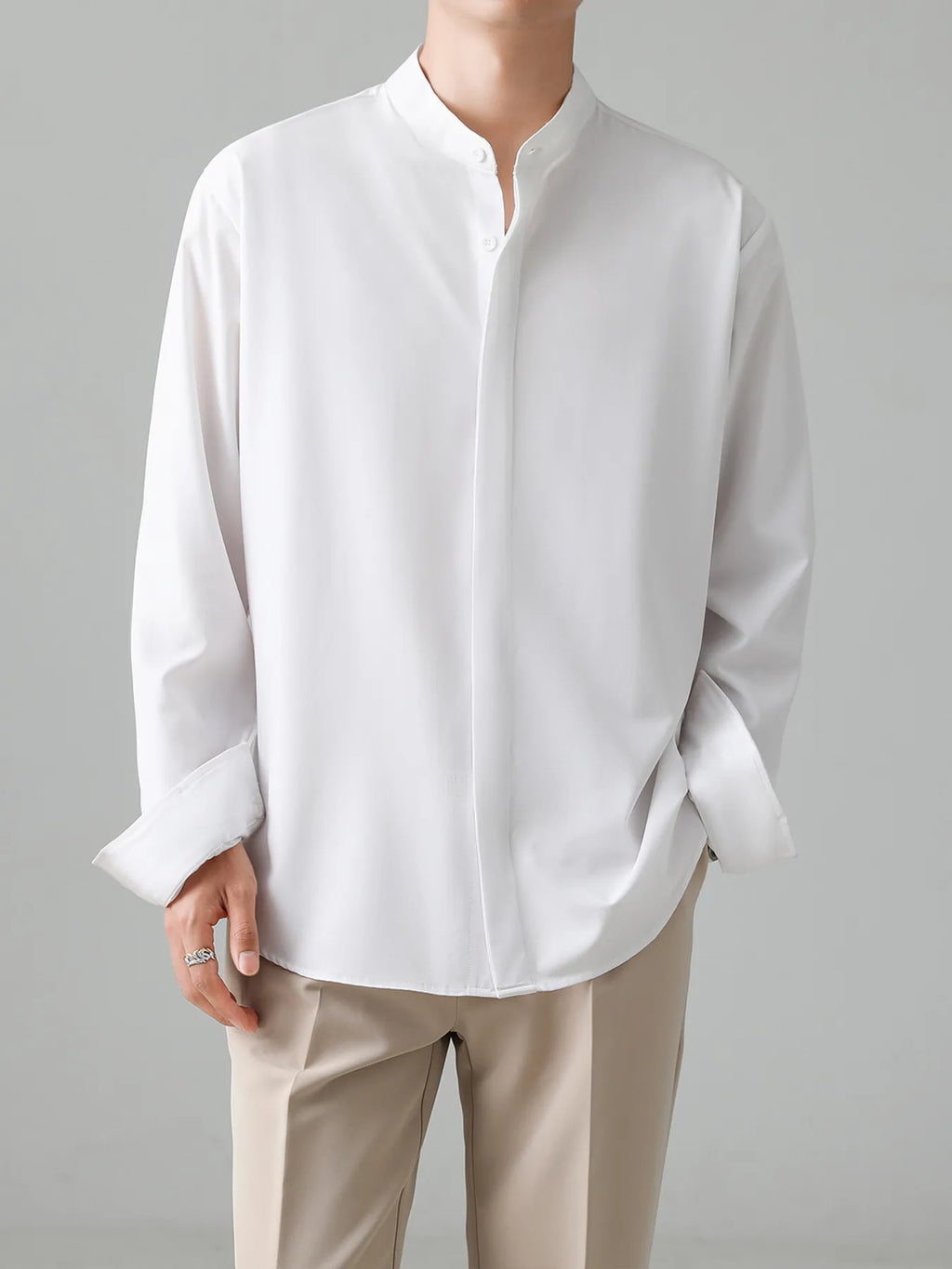 Men's Full Size Button Down Long Sleeve Shirt Plus Size
