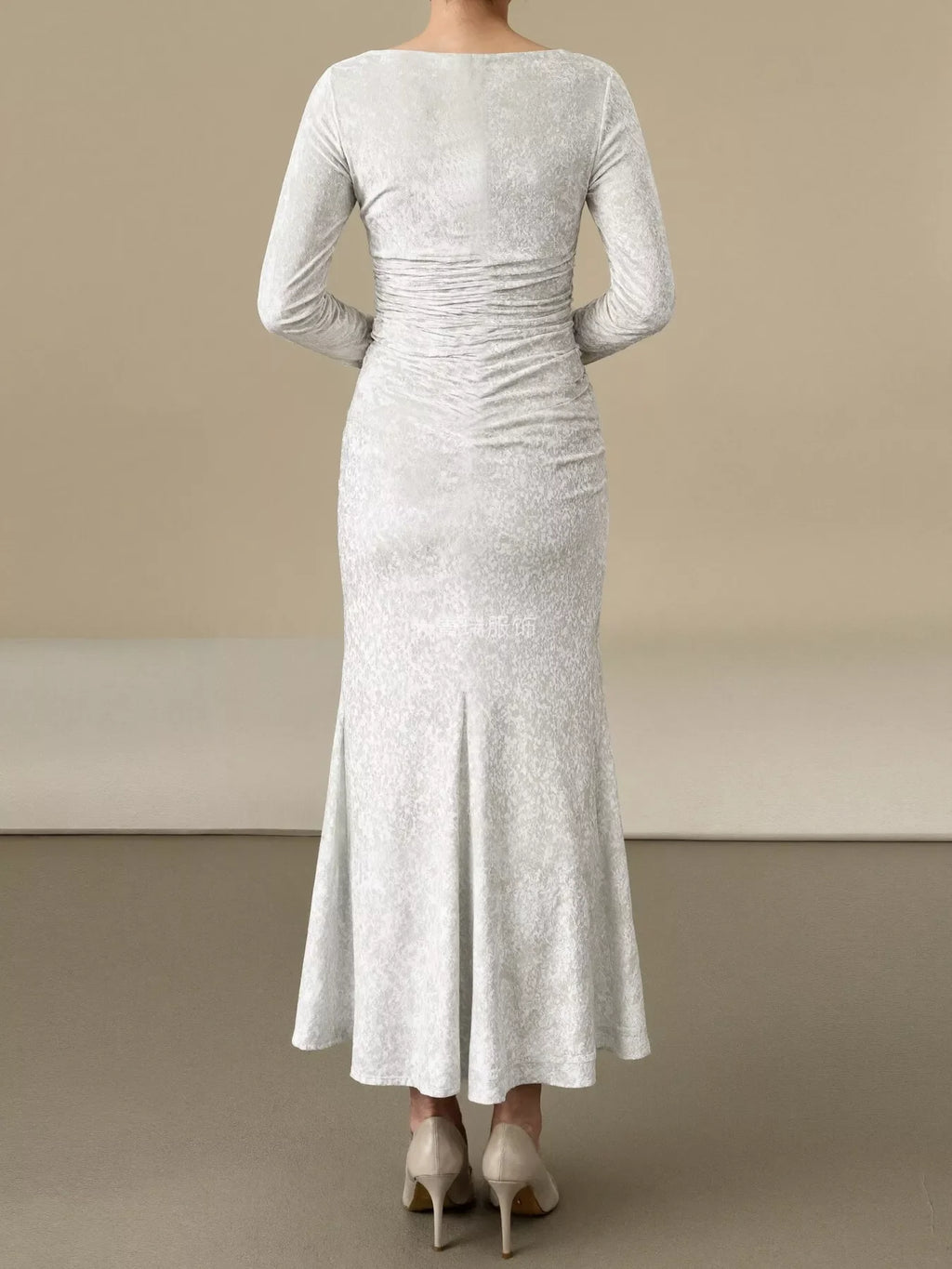 Velvet Ruched Bodycon Midi Dress