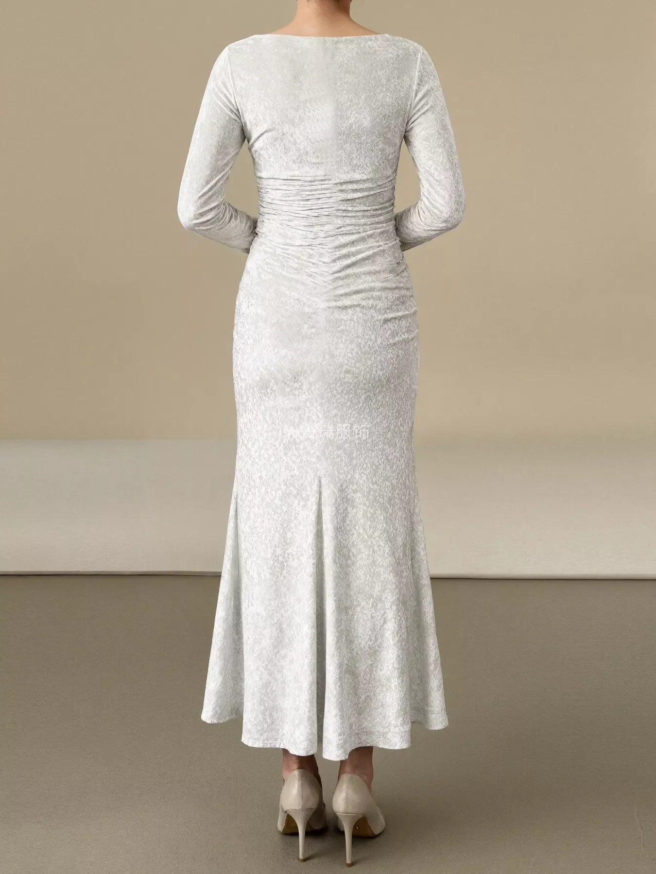 Velvet Ruched Bodycon Midi Dress
