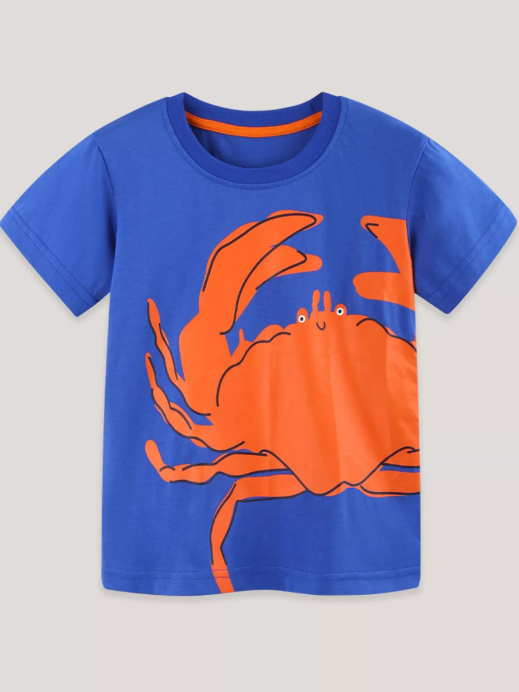 Children' Crab Graphic Crew Neck T-Shirt