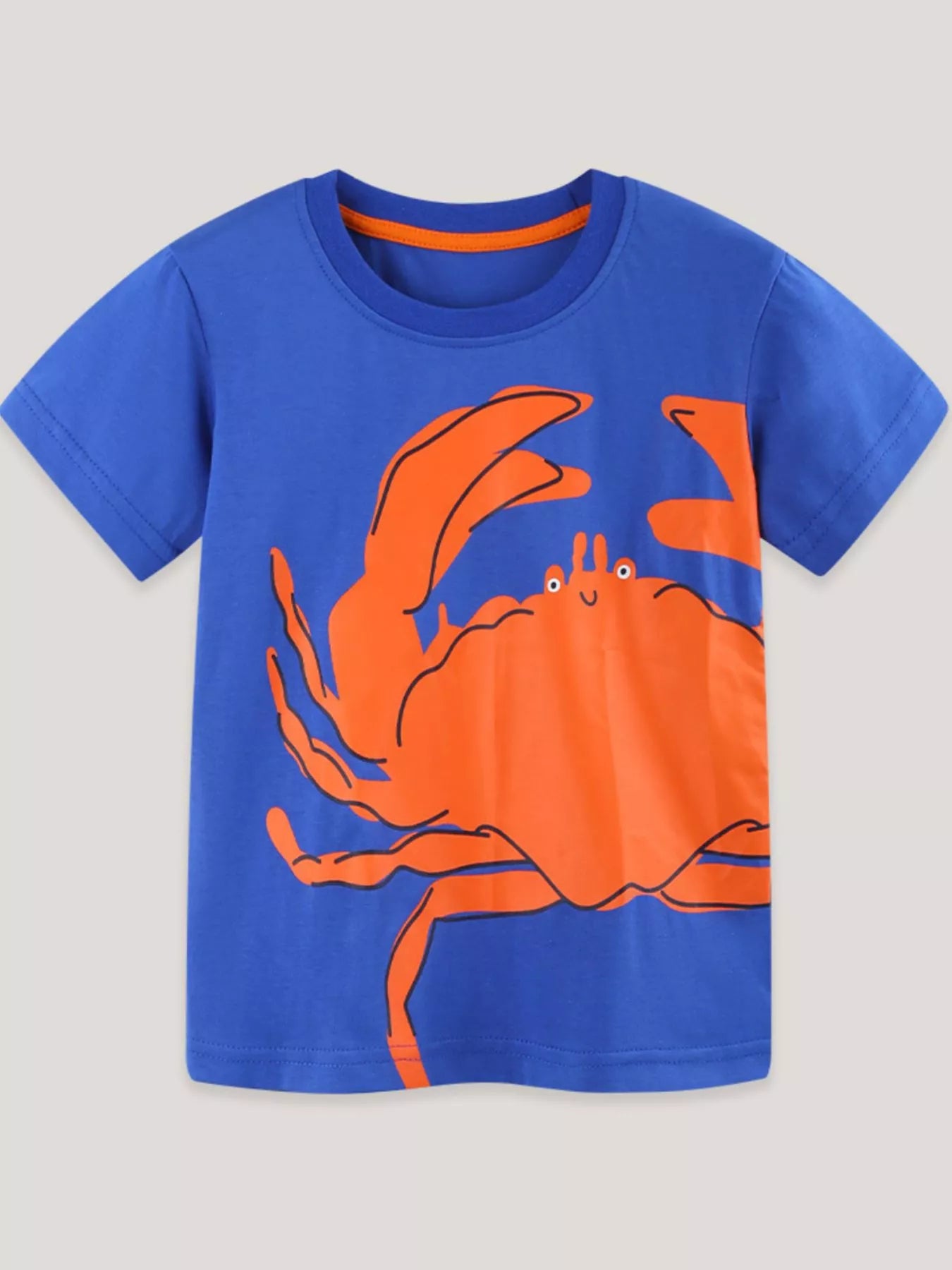 Children' Crab Graphic Crew Neck T-Shirt
