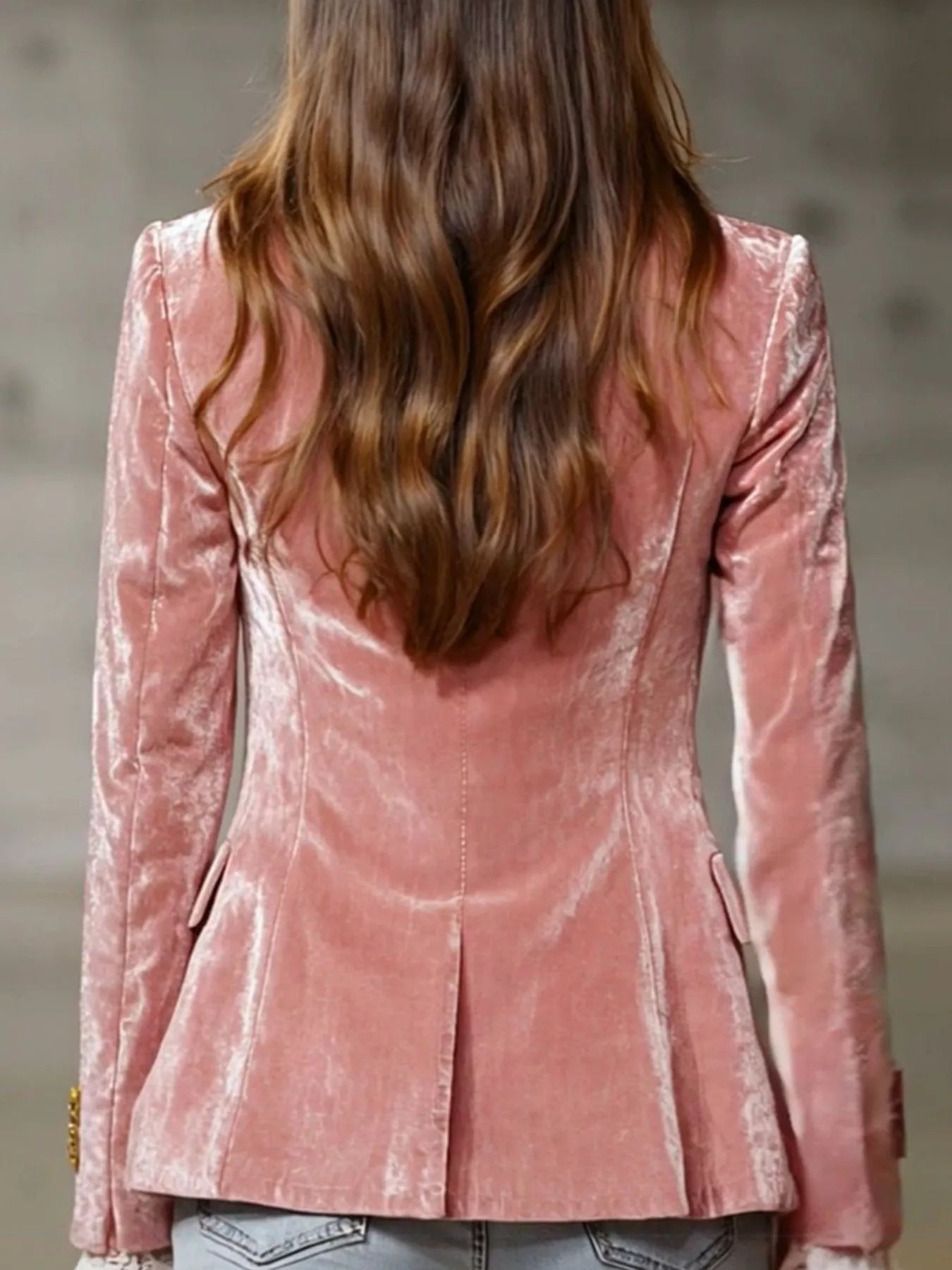 Elegant Velvet Single-Breasted Blazer