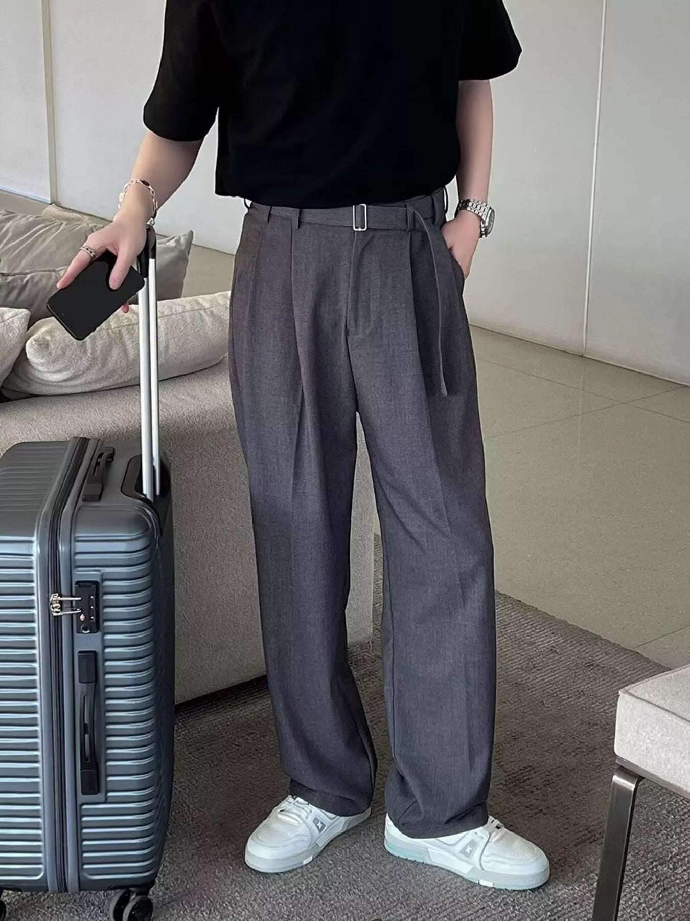 Men's Plus Size Wide Leg Pants