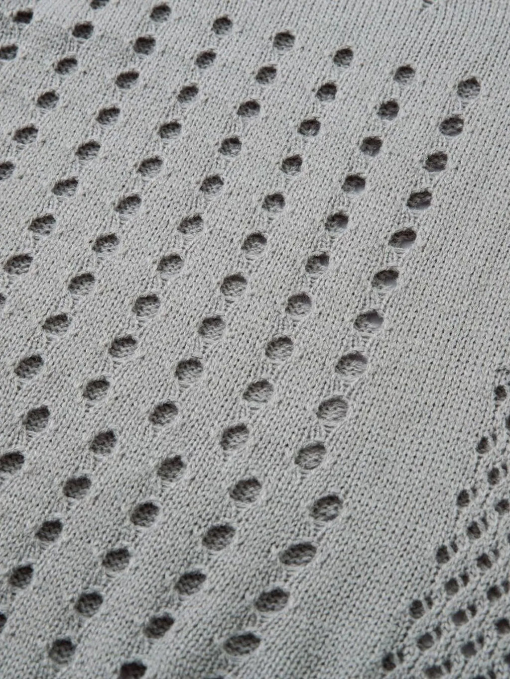 Men's Openwork Button Detail Knit Henley T-Shirt