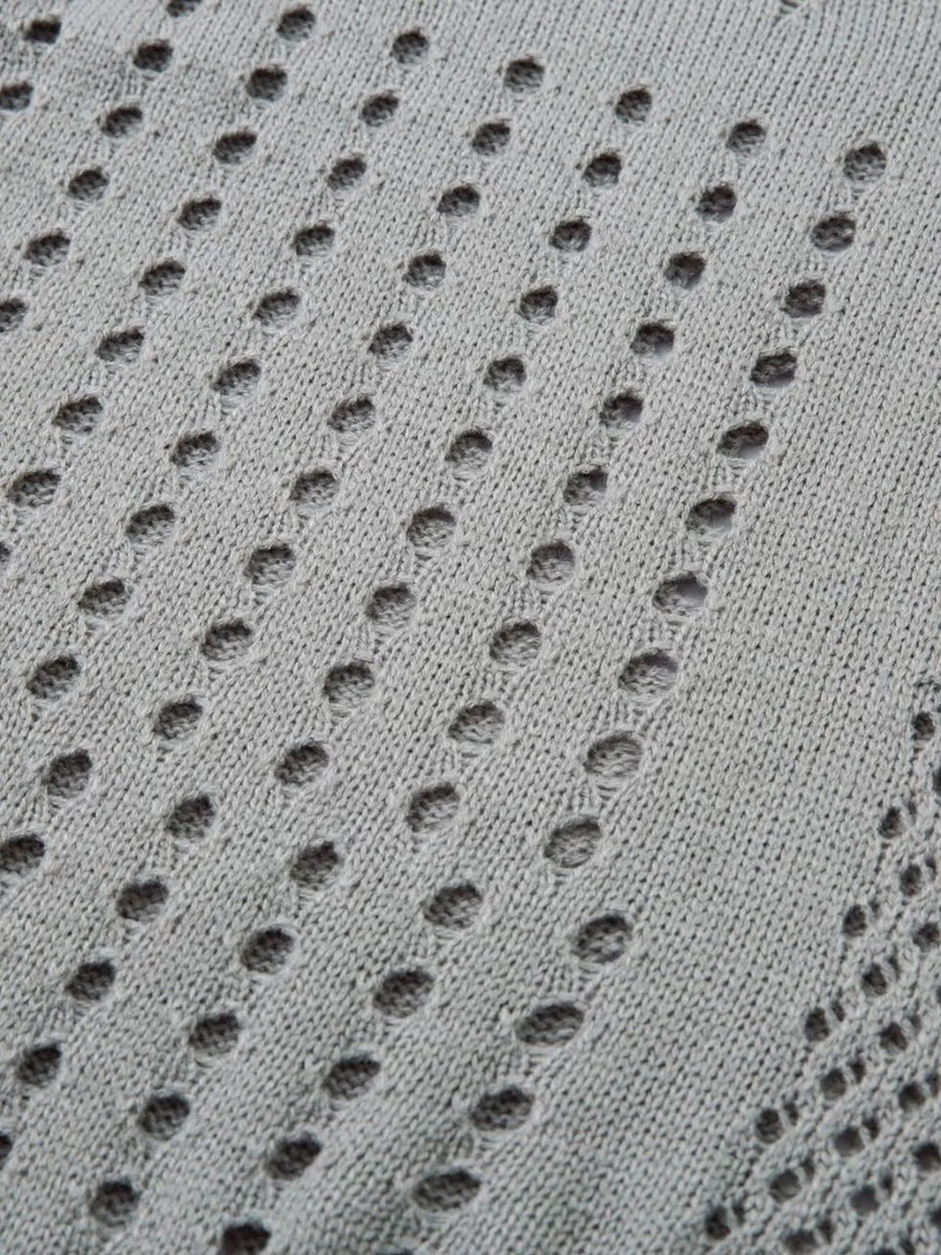 Men's Openwork Button Detail Knit Henley T-Shirt