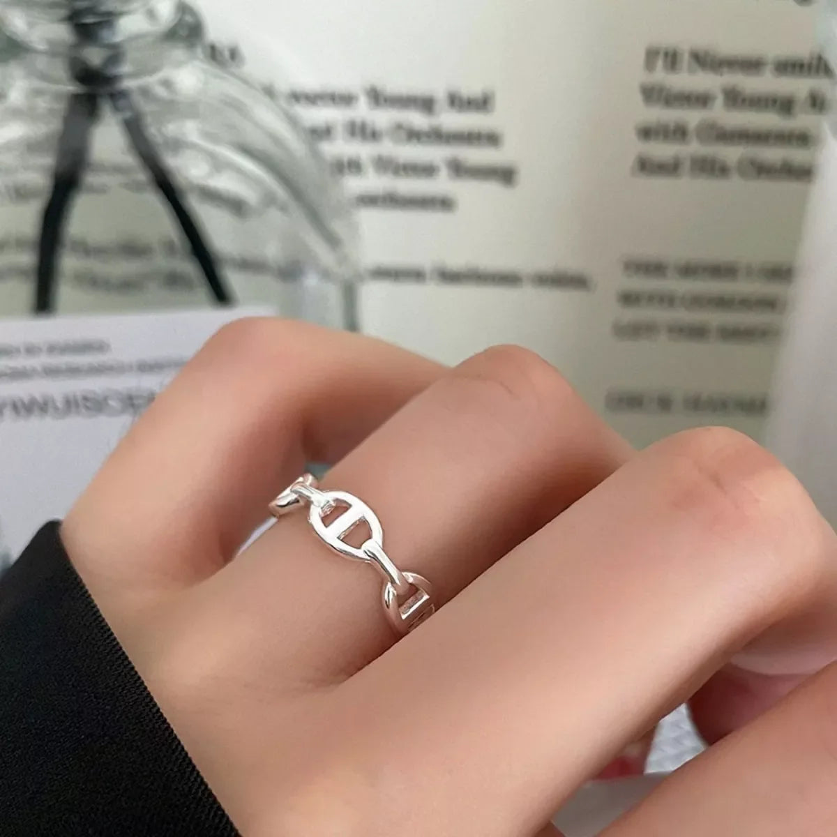 925 Sterling Silver Geometric Ring