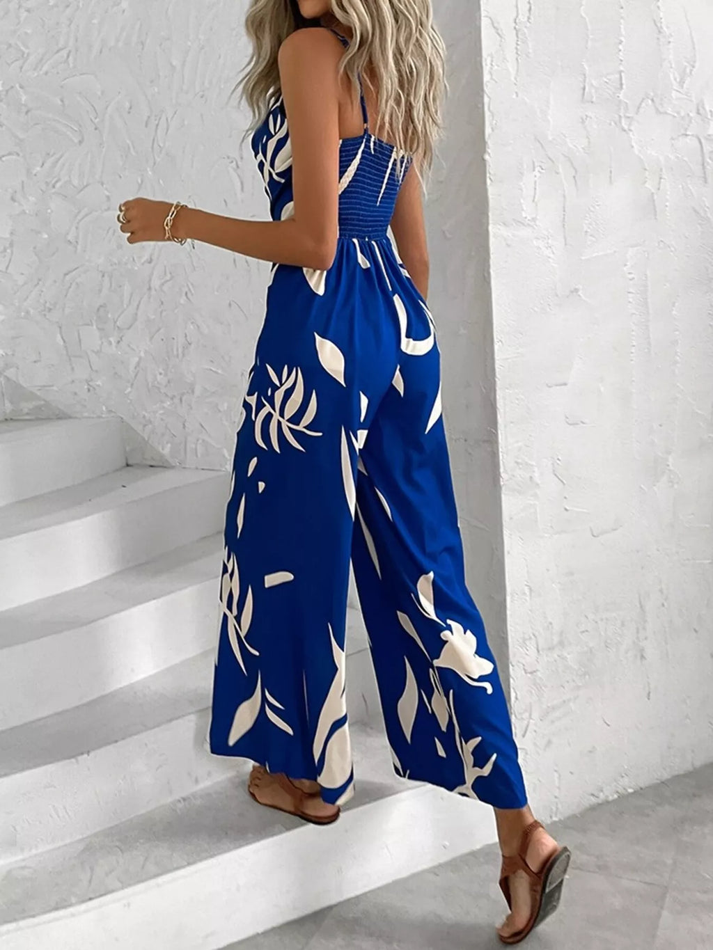 Spaghetti Strap Wide Leg Jumpsuit