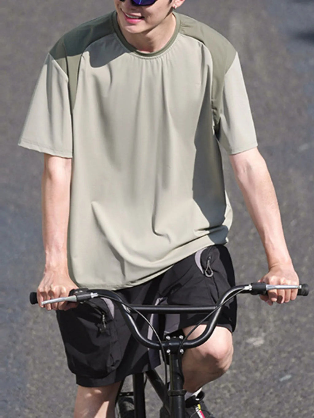 Men's Contrast Round Neck Short Sleeve T-Shirt