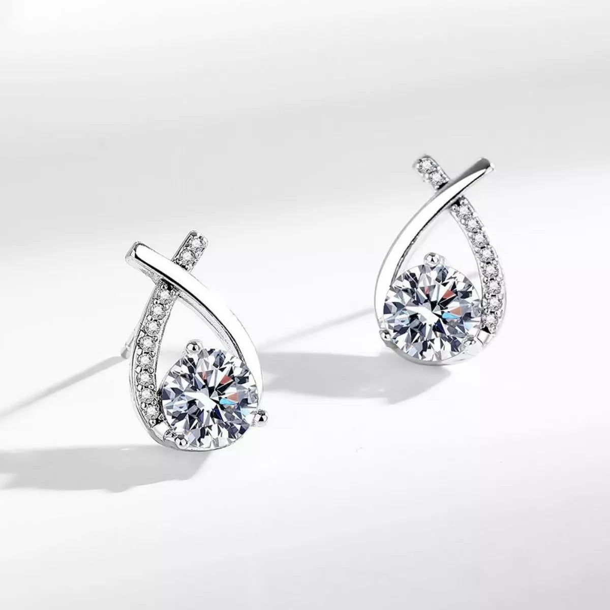 1 Carat 925 Sterling Silver Moissanite Earrings